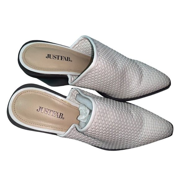 JustFab Womens Sz 8. 5 Subtle Sophisticate Mule Booties Slip On Woven Loafer - Picture 4 of 8